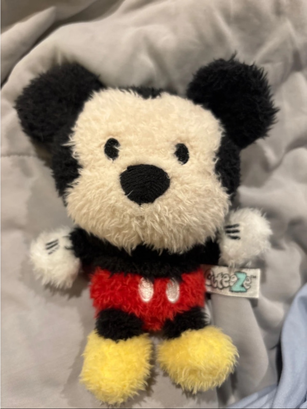 Plush Cartoon Mouse Stuffed Toy - Black, White, Red & Yellow